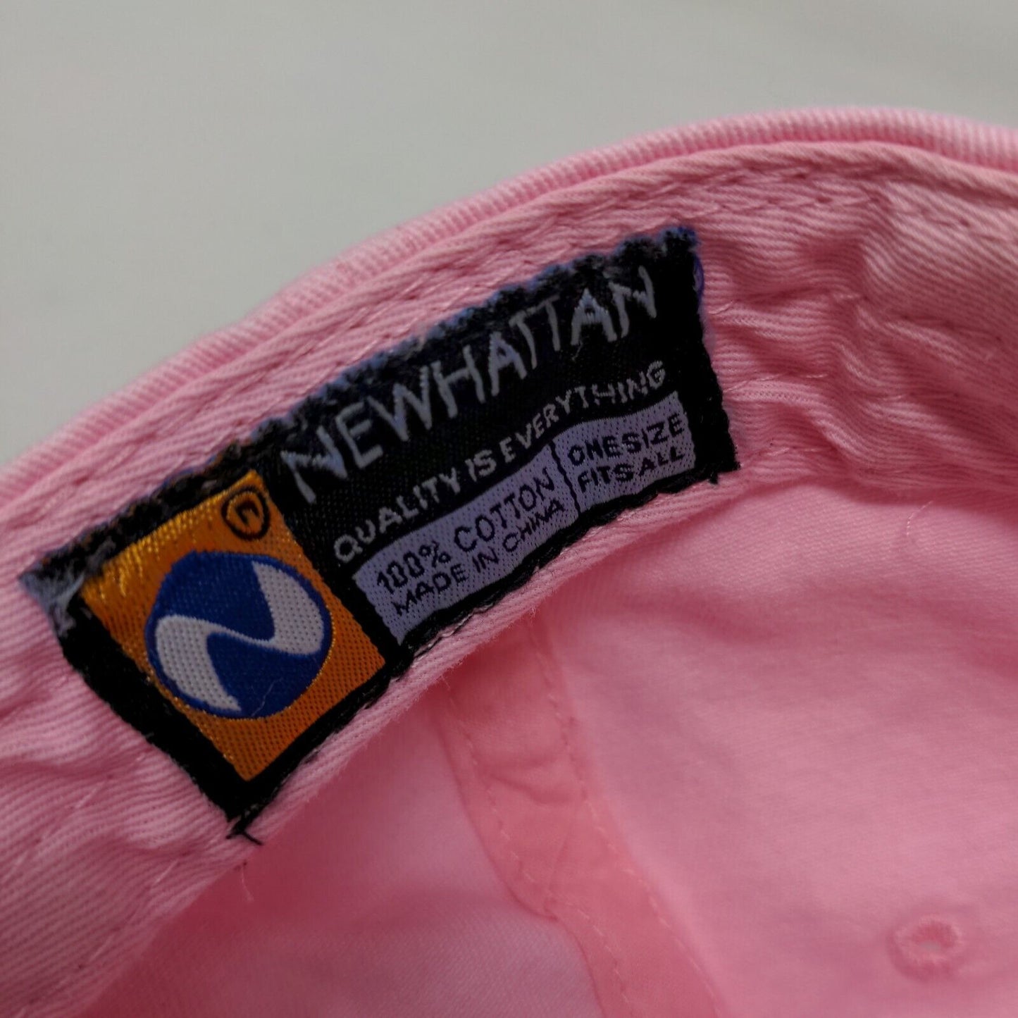 Newhattan Women's Slideback Hat Pink Size OSFA Embroidered Spilled Cup Logo