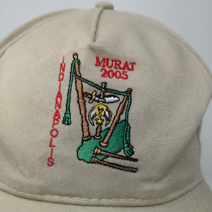 San Sun Men's 2005 Murat Indianapolis Shriners Slideback Hat Tan OSFA