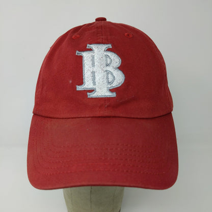 Unbranded Men's 100% Cotton Slideback Hat Embroidered IB Logo Red