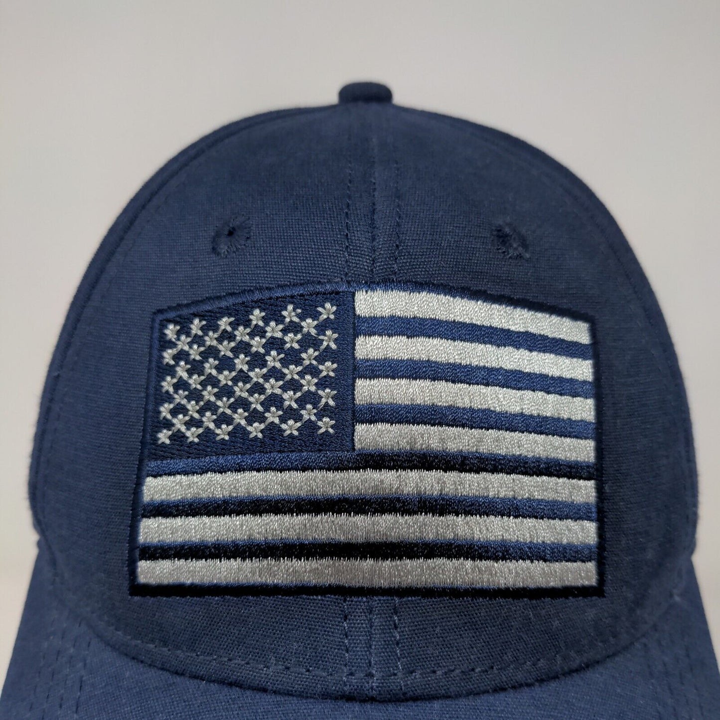 SRP Companies Men's Strapback Hat Blue Adjustable Embroidered Patriotic Flag