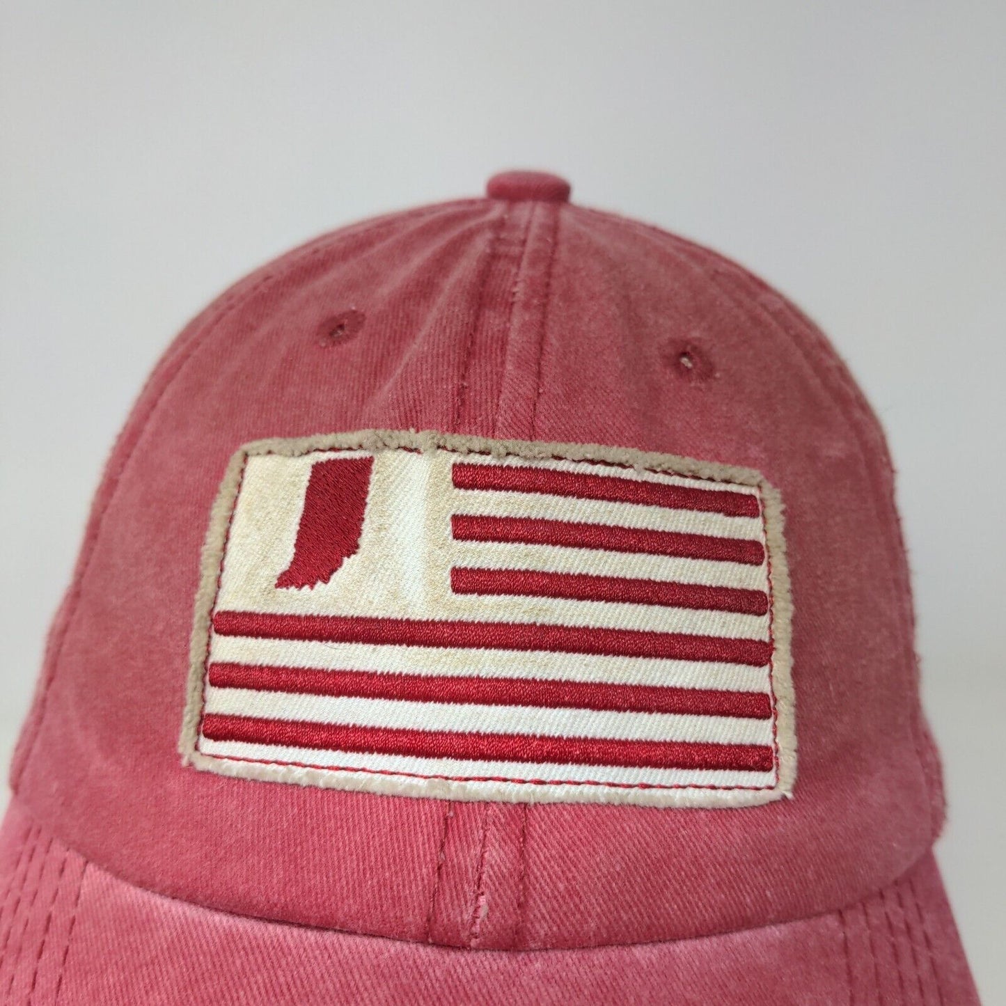 Home Free Men's Slideback Hat Red OSFM Indiana Flag Embroidered Logo