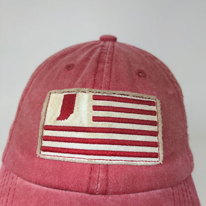 Home Free Men's Slideback Hat Red OSFM Indiana Flag Embroidered Logo
