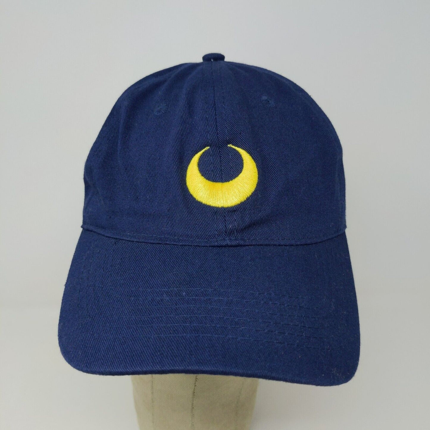 Sailor Moon Women's Strapback Hat Blue Embroidered Luna Moon Logo Anime Toei