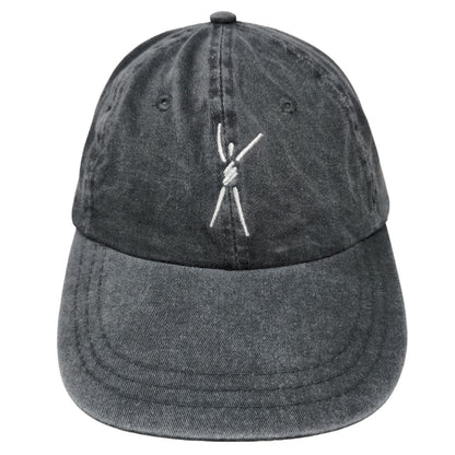 ZKAPZ Men's Slideback Hat Gray OSFA Embroidered Stick Figure Waving Logo