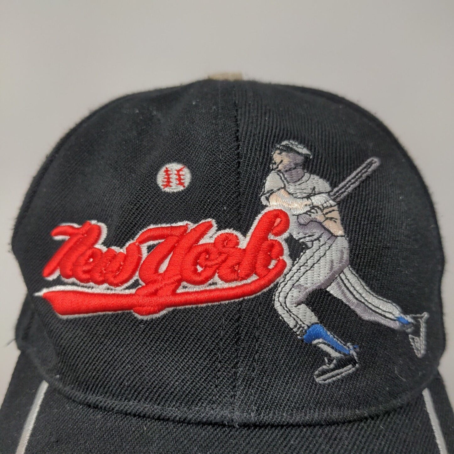 New York Strapback Baseball Hat Black Adjustable Embroidered Logo