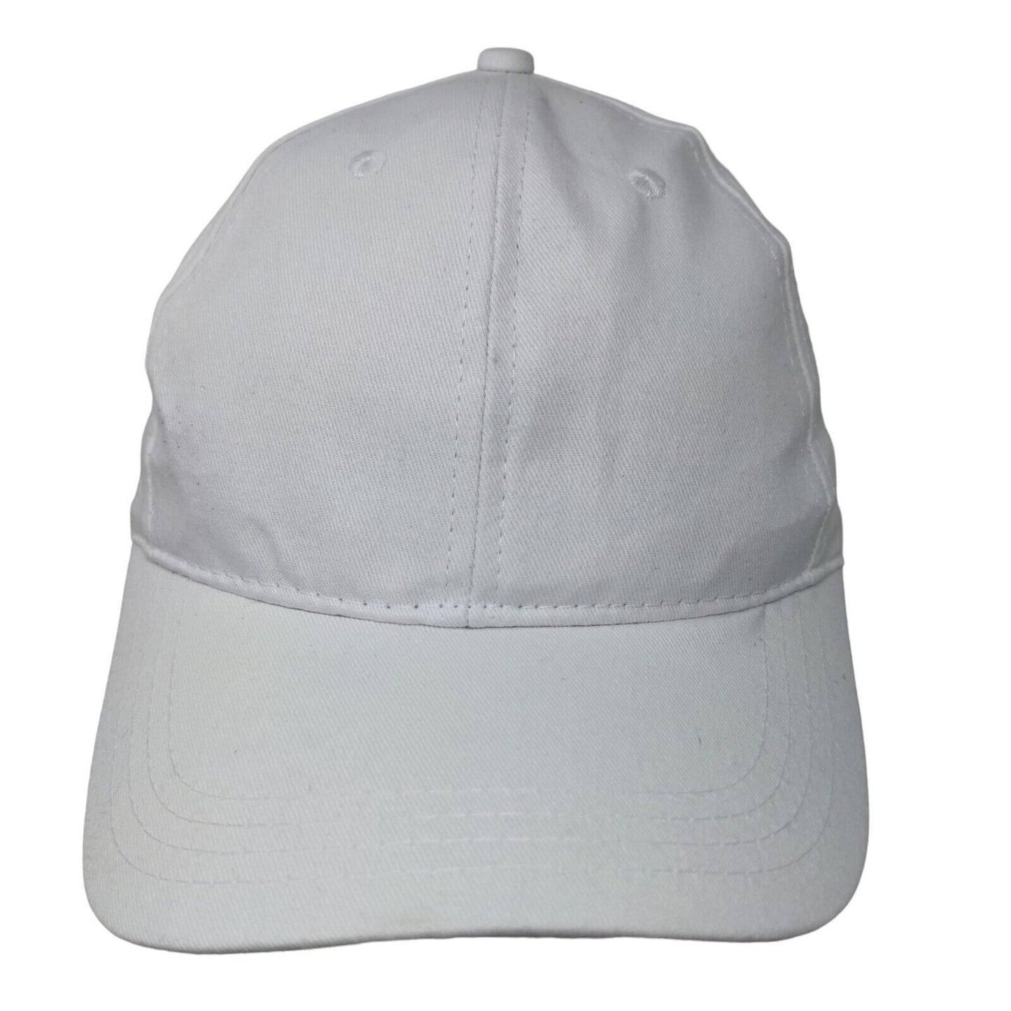 Unbranded Men's Strapback Hat White Adjustable Blank 100% Cotton