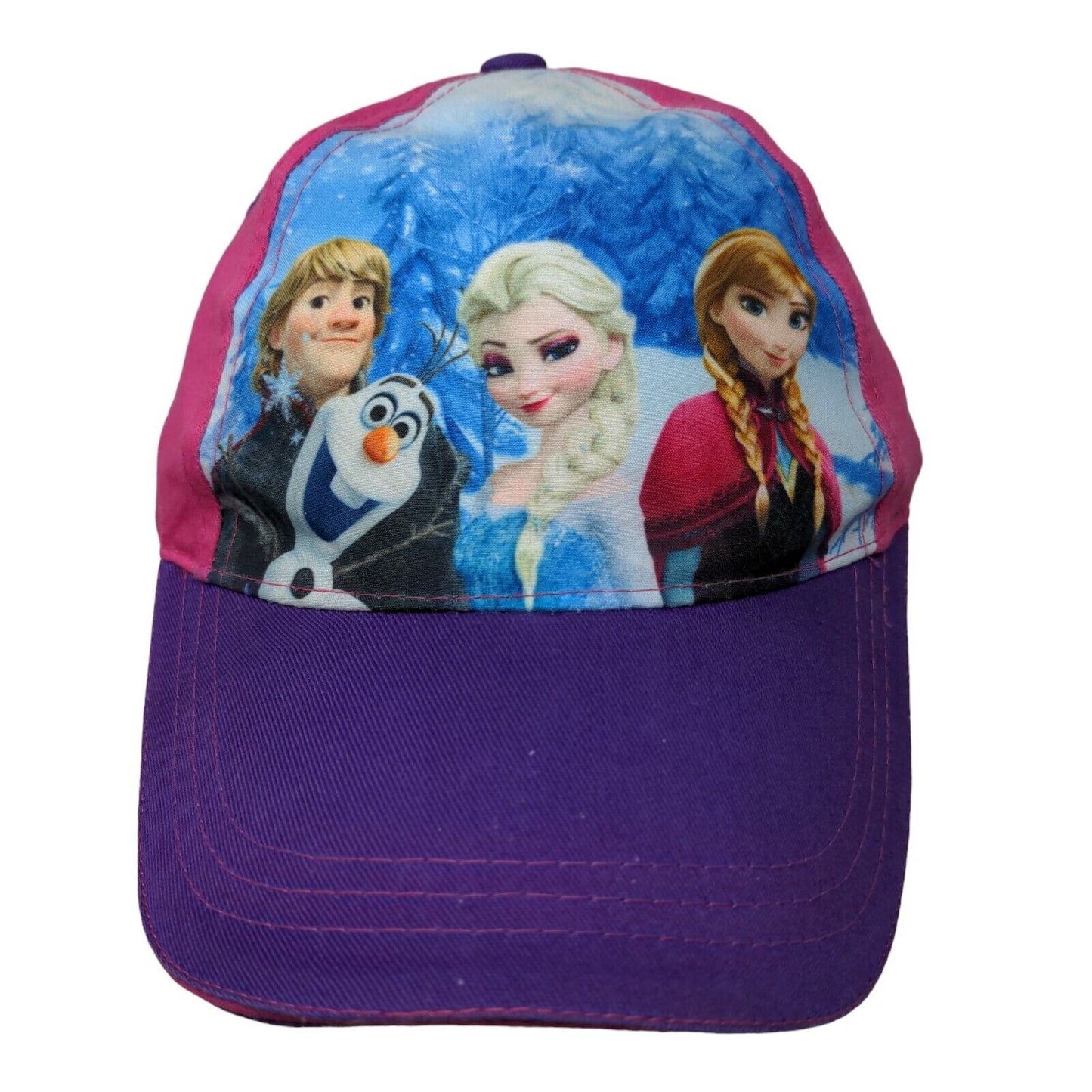 Disney Girls Frozen Snapback Hat Multicolor Size OS Graphic Logo Elsa Anna Olaf