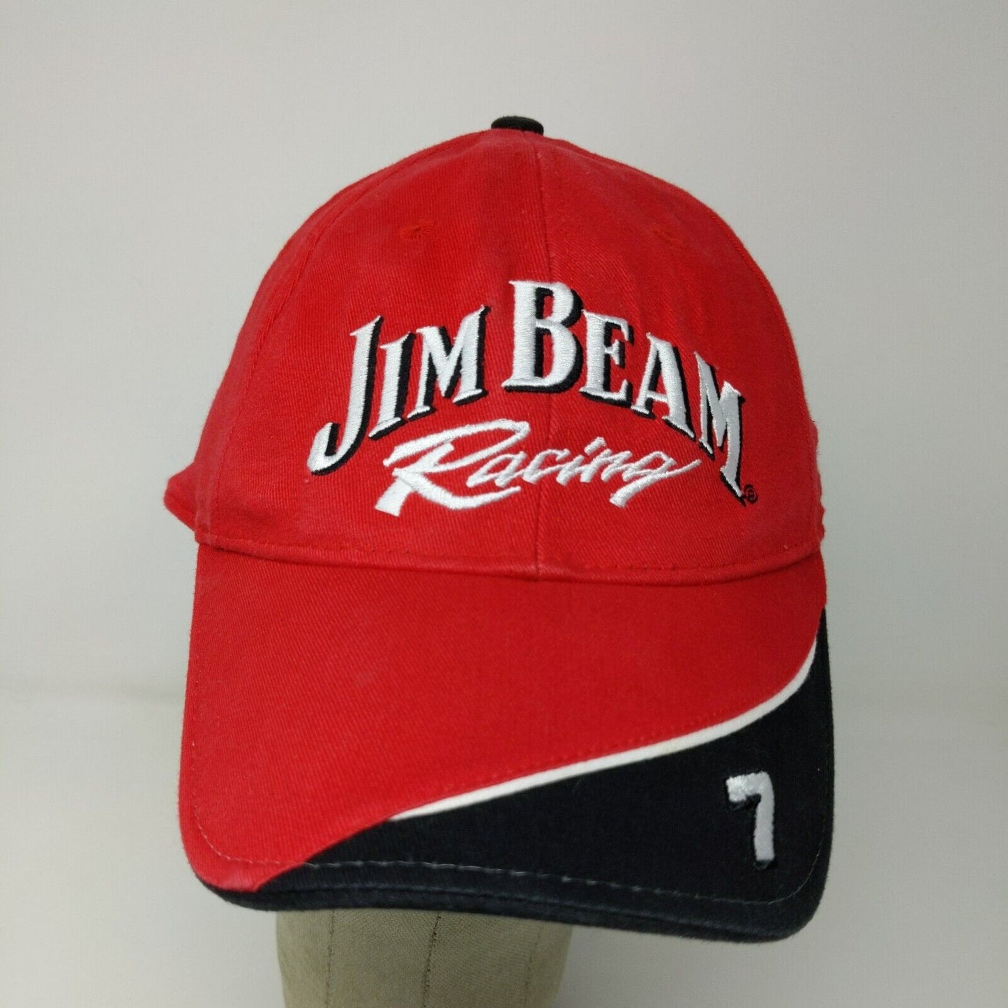 Stylemaster Strapback Hat Jim Beam Racing Red Black OSFA Embroidered Logo #7