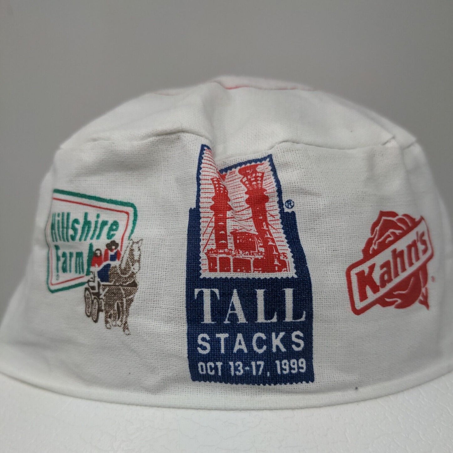 Unbranded Men's Tall Stacks '99 Hillshire Farms Kahn's Hat White Logo Vintage