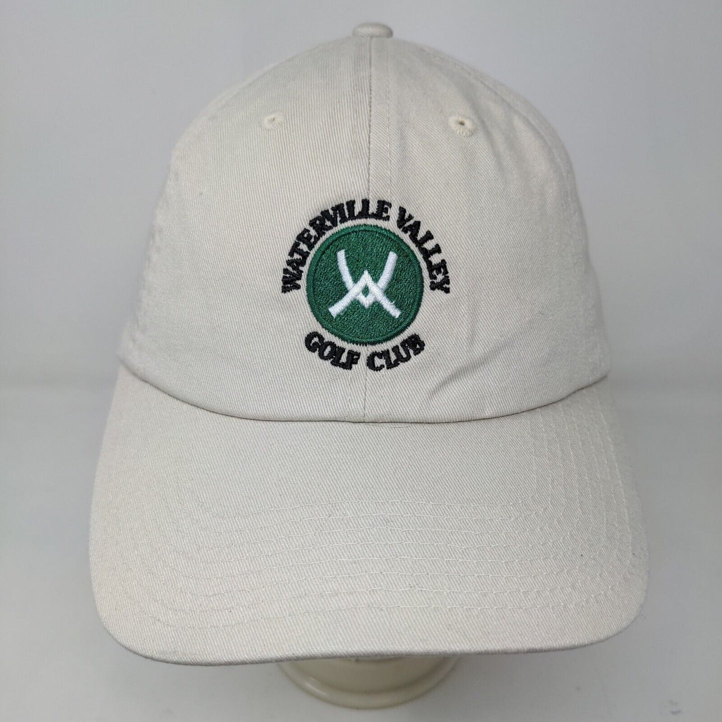 Waterville Valley Golf Club Men's Slideback Hat Tan Size OSFM Embroidered Logo
