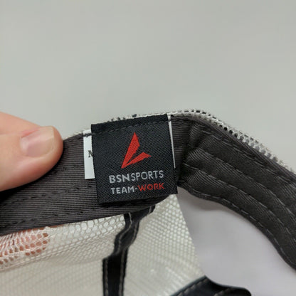 BSN Sports Team Work ZEF Eagle Bird Logo Gray White Strap Back Hat Cap One Size