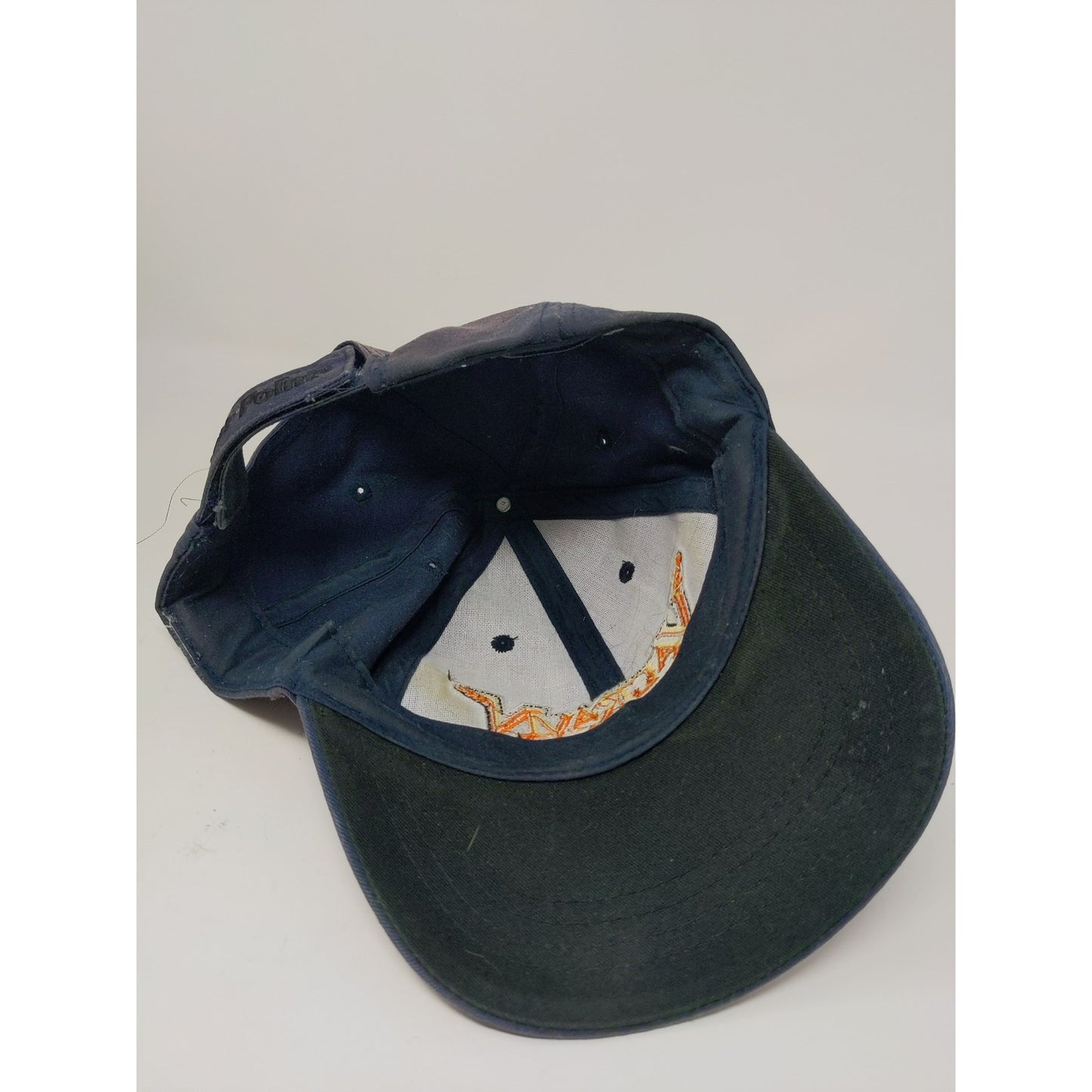 Cedar Point Valravn Rollercoaster Strapback Adjustable Hat Distressed Blue