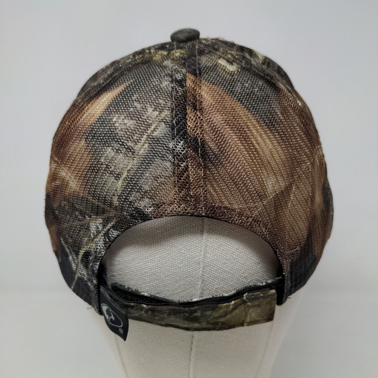 Port Authority Men's Strapback Mesh Back Hat Green Camouflage PSM Logo