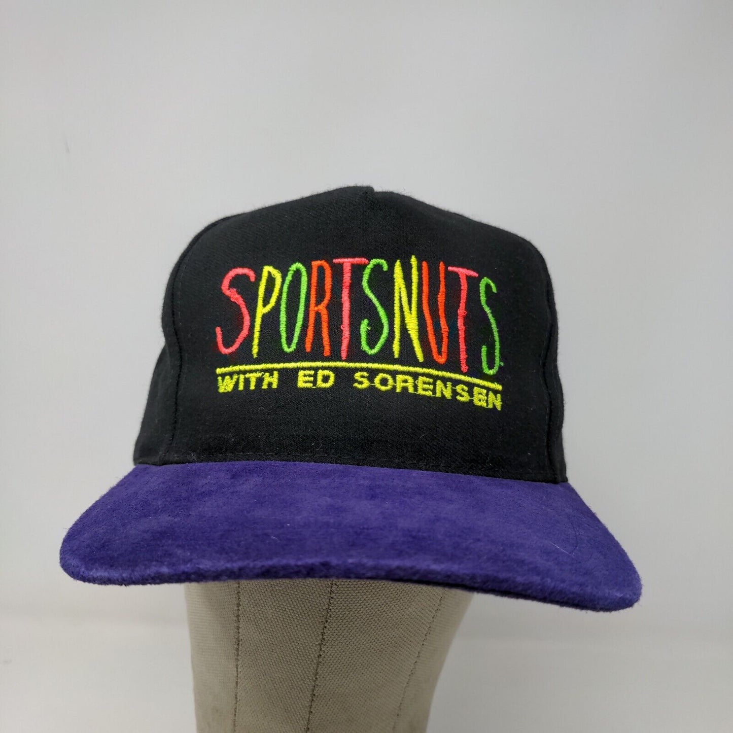 San Sun Men's Snapback Hat Black OSFA WRTV6 Sportsnuts Ed Sorensen Vintage