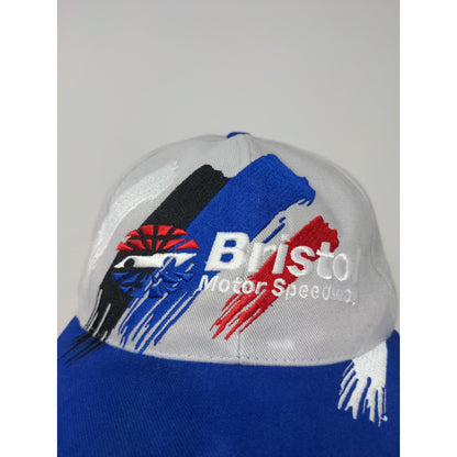 Bristol Motor Speedway Slideback Hat Embroidered Logo Spell Out Gray Blue