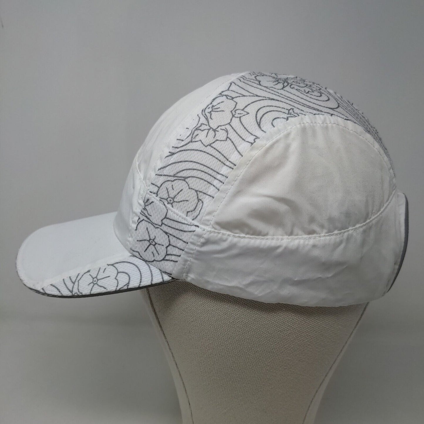 L.L. Bean Womens Strapback Hat White OSFA Floral Pattern 100% Polyester