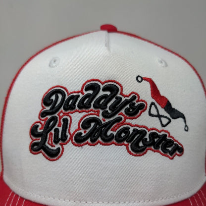 Six Flags Men's Suicide Squad Mesh Back Snapback Hat Red White Harley Quinn