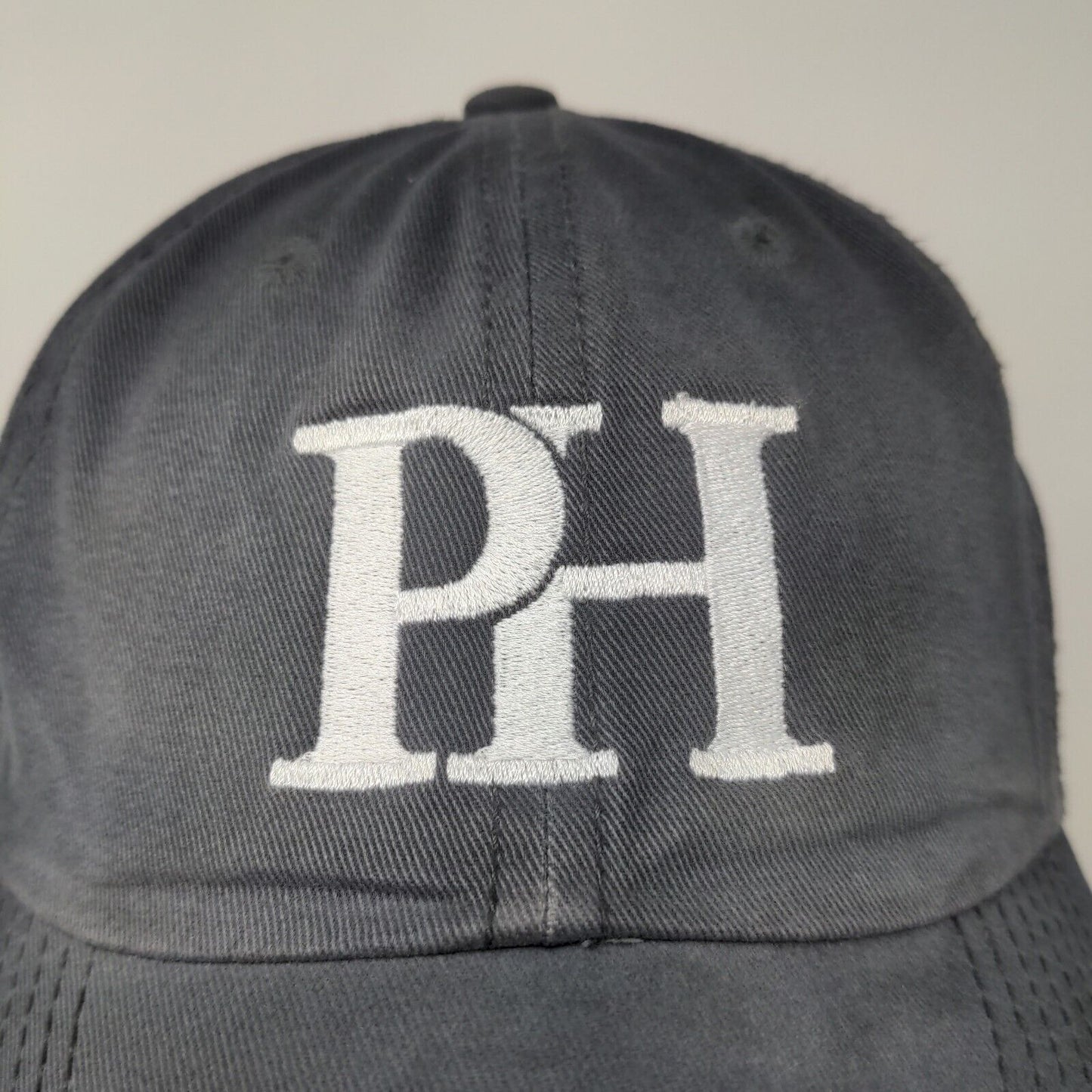 Port Authority Mens Strapback Hat Gray Adjustable Embroidered PH Logo