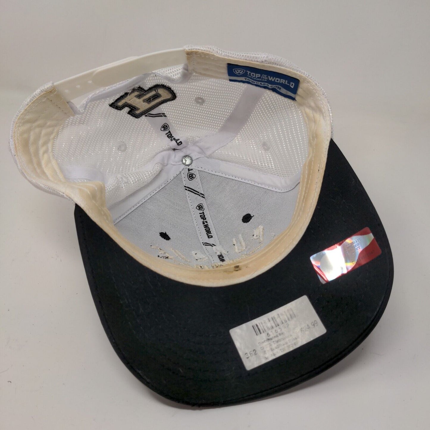 Top of the World Men's Snapback Mesh Back Purdue Boilermakers Hat Black White