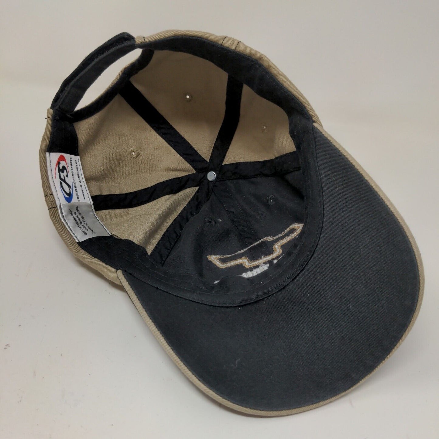 Checkered Flag Sports Men's Strapback Hat Black Tan Chevrolet Chevy Trucks