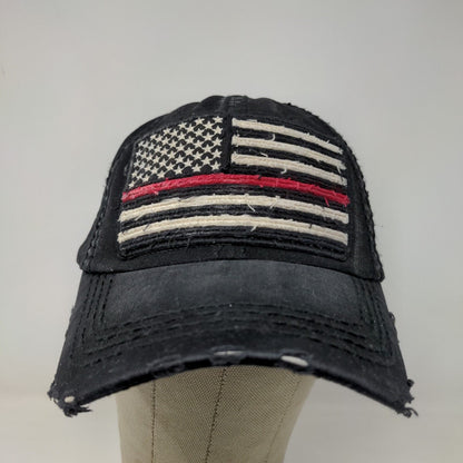 KBEthos Men's Patriotic Slideback Hat Black OS Distressed Big American Flag