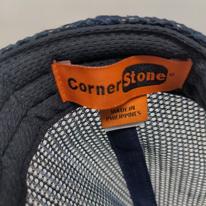CornerStone Men's Snapback Mesh Back Hat Blue Adjustable Blank Cotton