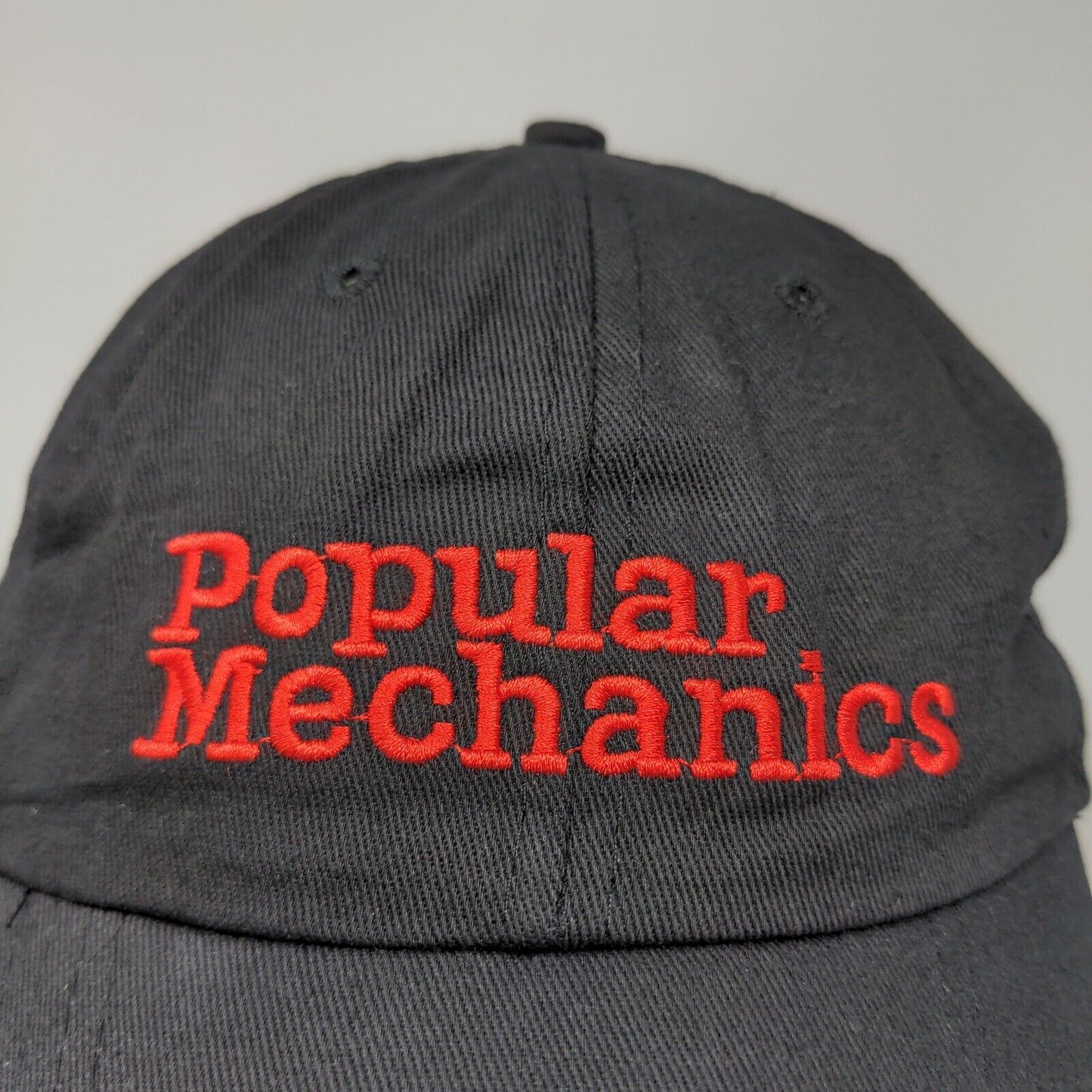 Popular Mechanics Men's Strapback Hat Black Embroidered Logo