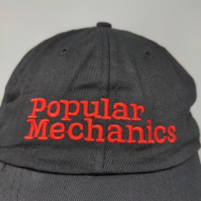 Popular Mechanics Men's Strapback Hat Black Embroidered Logo