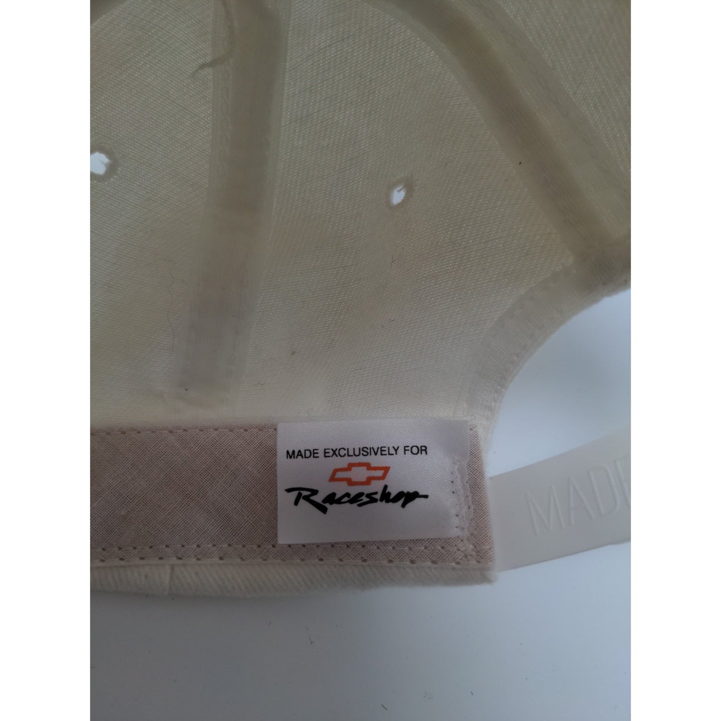 Raceshop Chevrolet Chevy Snapback Hat Adjustable White Autographed