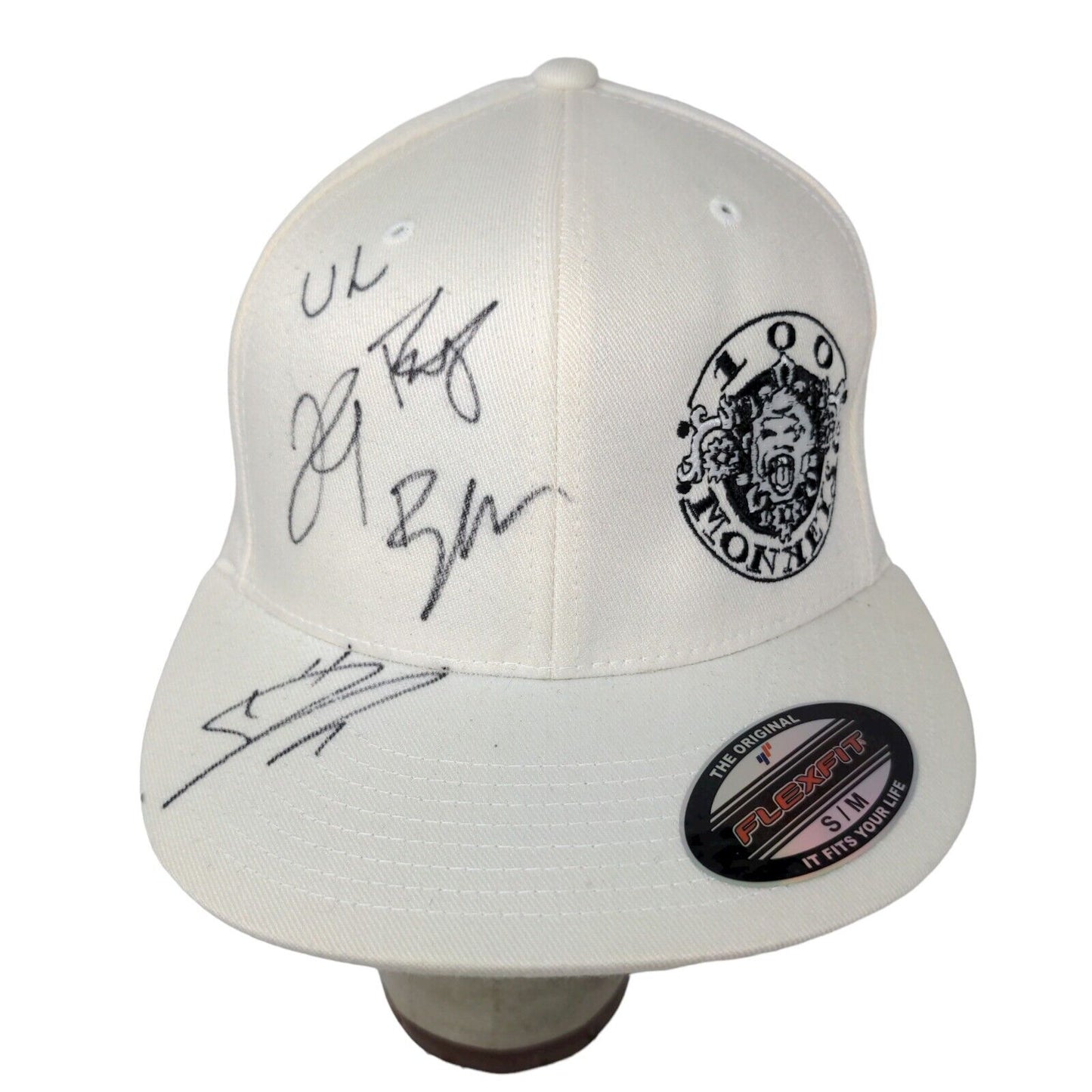 Autographed 100 Monkeys 2011 Liquid Zoo World Tour Flexfit Fitted Cap Size S / M