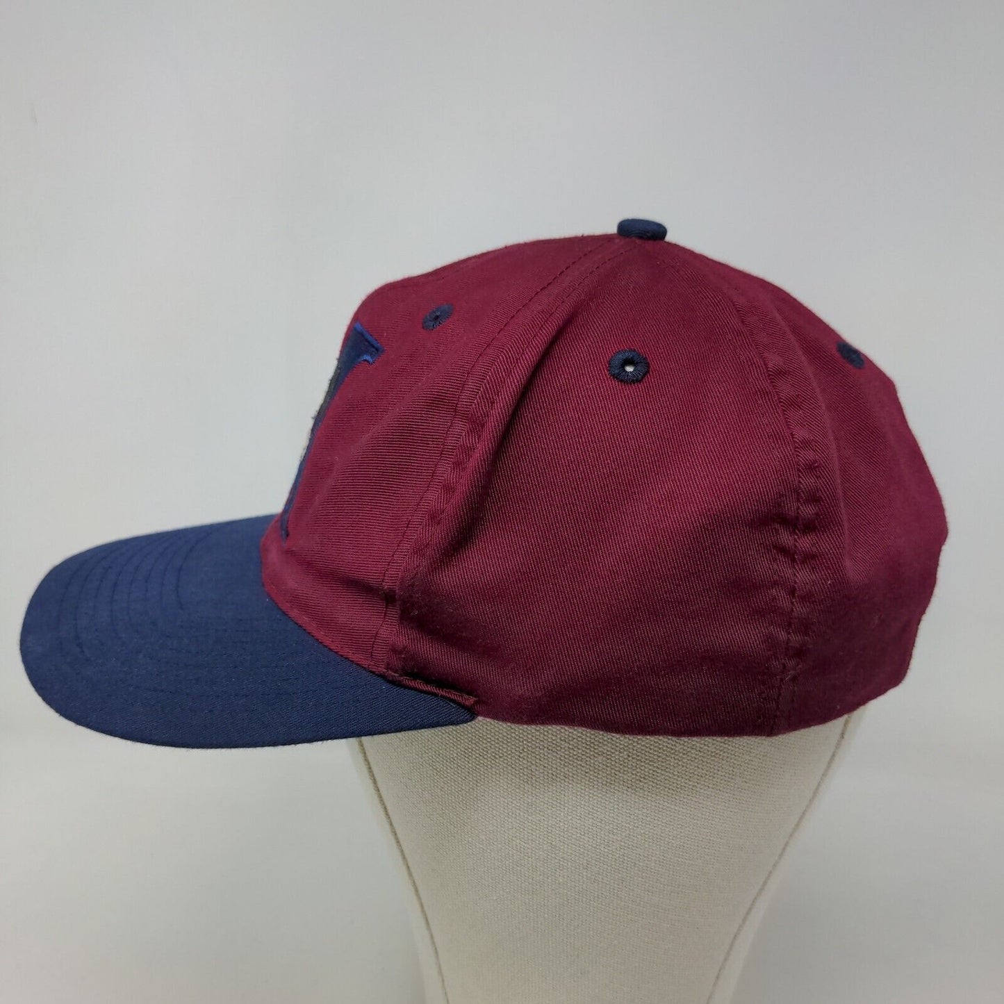 Disney Mickey Mouse Men's Snapback Hat Red Burgundy Embroidered Logo Vintage