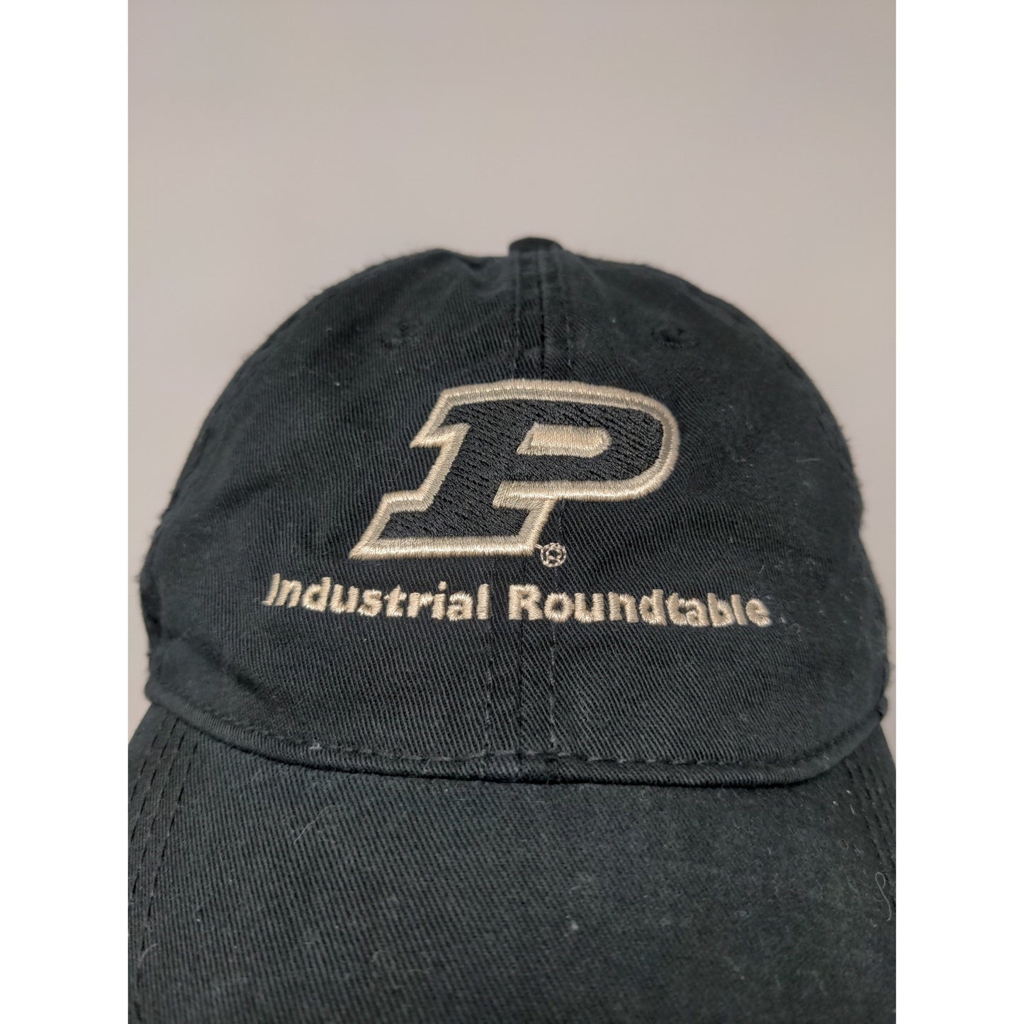 Purdue Slideback Hat Embroidered Logo Black Industrial Roundtable