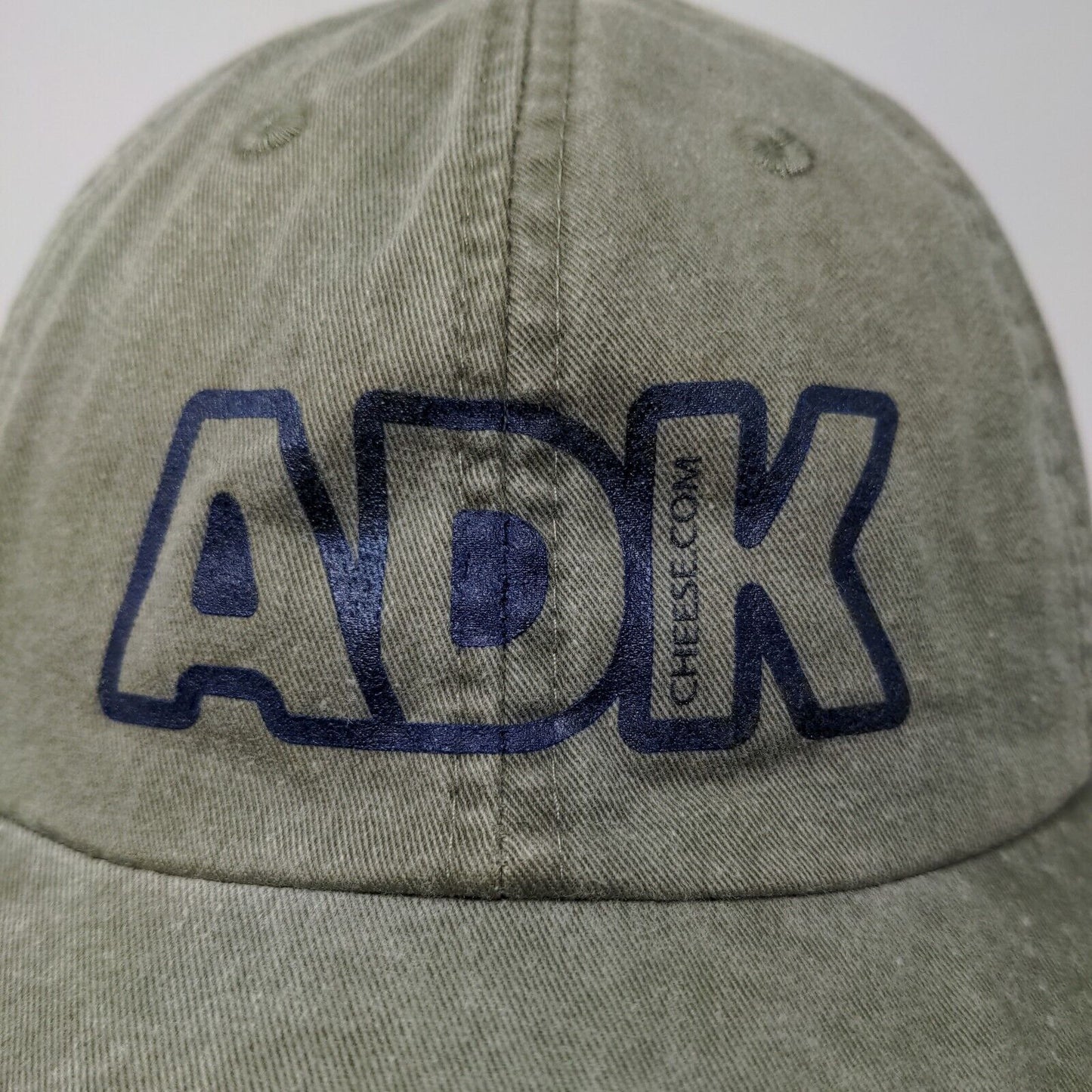 Adams Men's Slideback Hat Green Adjustable Graphic ADK Logo Cheese.com