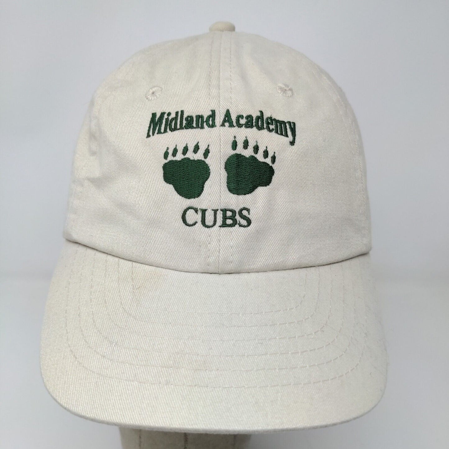 Midland Academy Cubs Strapback Hat Tan Adjustable Embroidered Logo