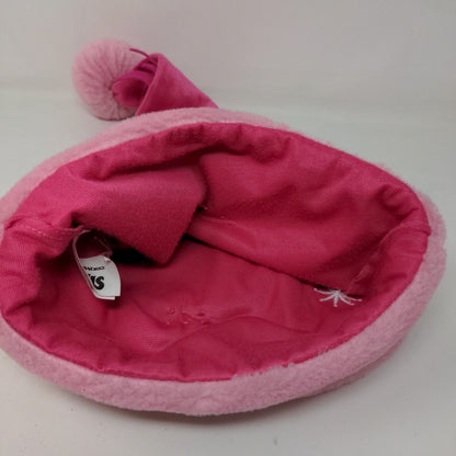 Dreamworks Trolls Girl's Poppy Christmas Cap Hat Pink Vegan Fur Pom Pom