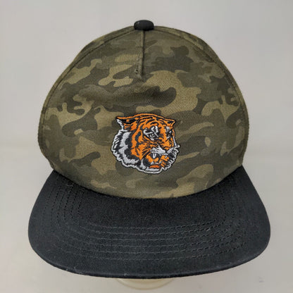 Old Navy Men's Snapback Camo Hat Green One size Embroidered Tiger Logo