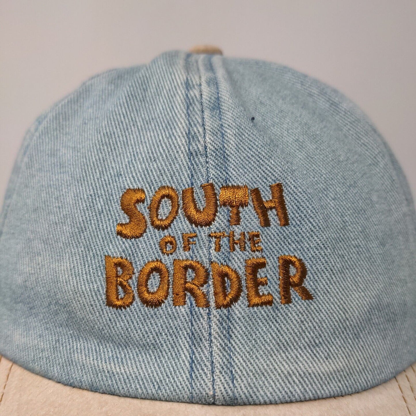 Unbranded Men's South of the Border Slideback Hat Blue Denim OSFA Embroidered