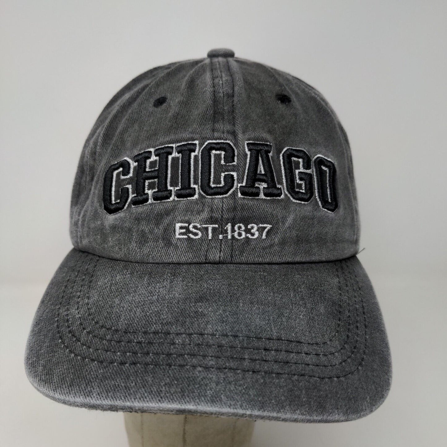 Chicago Men's Slideback Hat Gray Adjustable Embroidered Logo