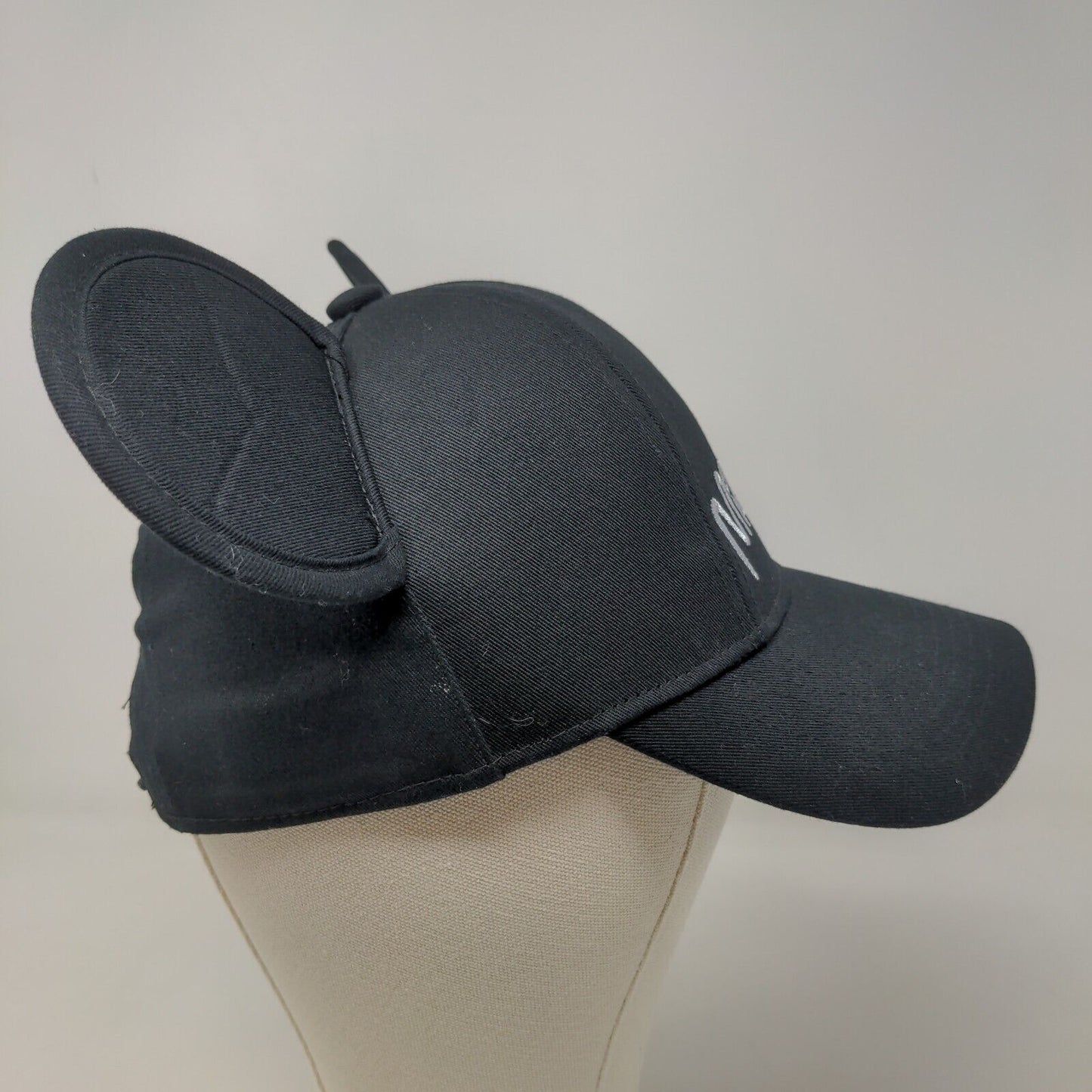 Disney Men's Snapback Mickey Ears Hat Black Adjustable 100% Cotton