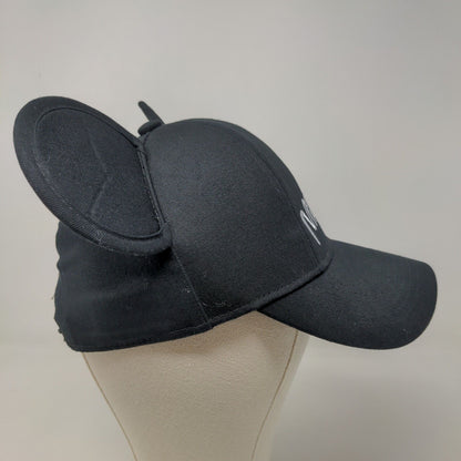 Disney Men's Snapback Mickey Ears Hat Black Adjustable 100% Cotton