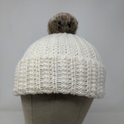 Banana Republic Women's Knit Beanie Hat Cream One Size Wool Alpaca Blend