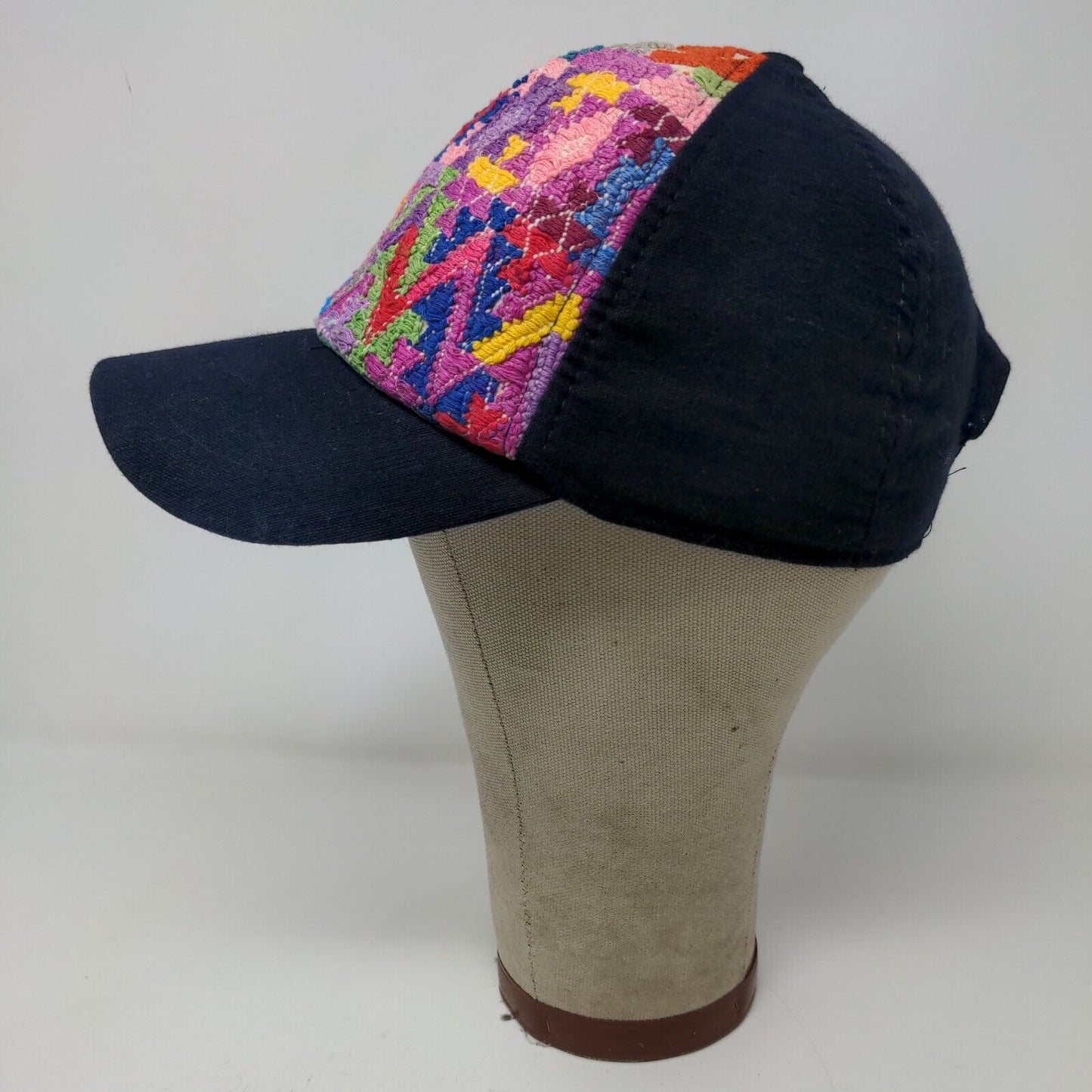 Unbranded Colorful Embroidered Strapback Hat Blue Adjustable Rainbow