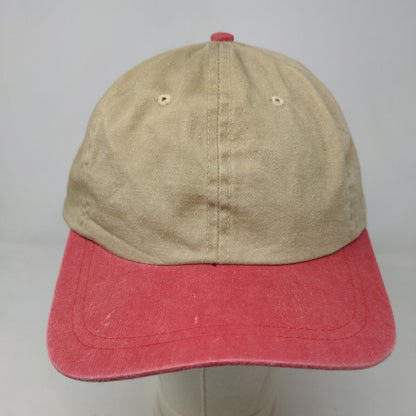 San Son Men's Slideback Hat Tan Red Size OSFA Blank Vent Holes Adjustable