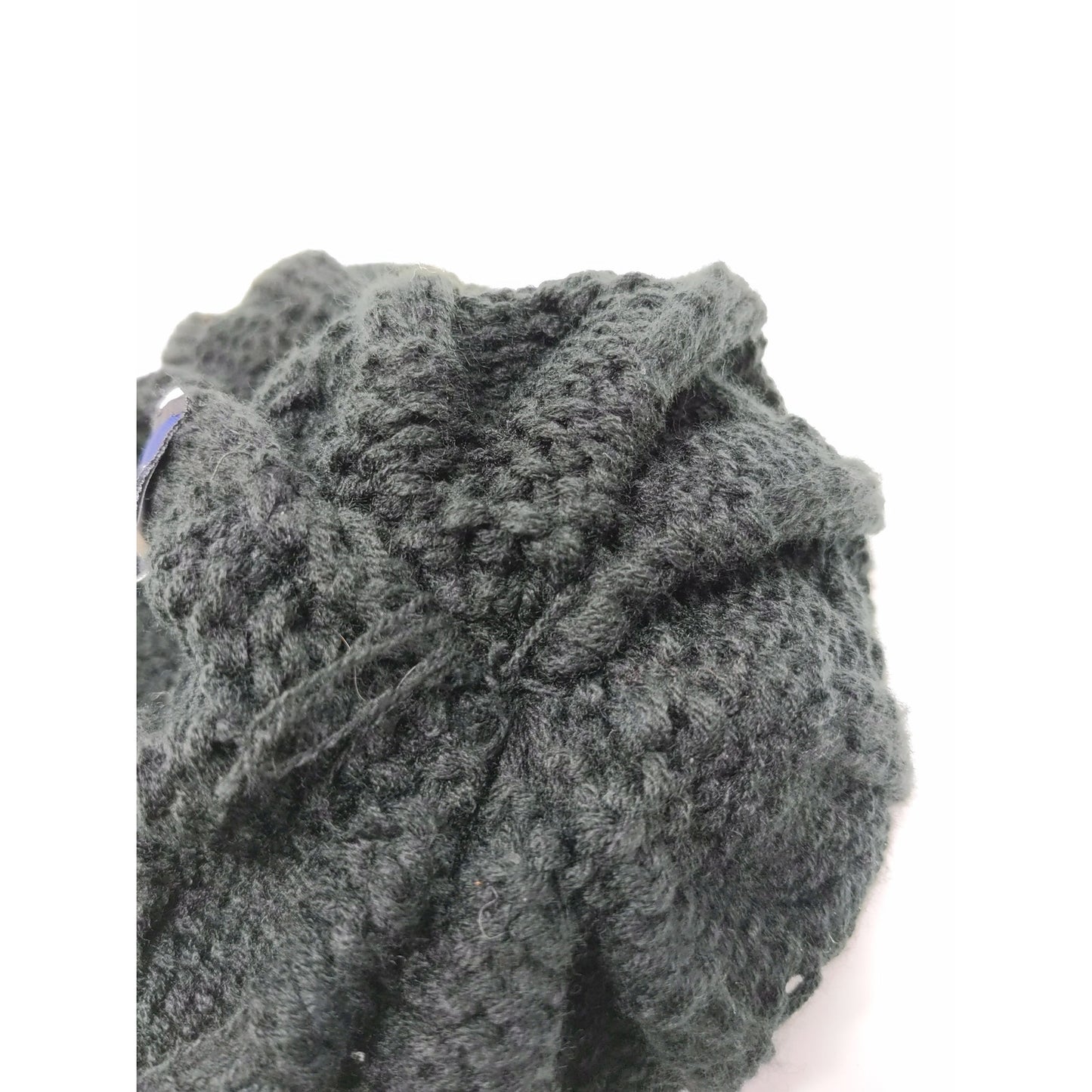 Hit Wear Herff Jones Cable Knit Beanie Hat Faux Fur Pom Pom Black