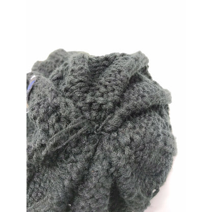 Hit Wear Herff Jones Cable Knit Beanie Hat Faux Fur Pom Pom Black
