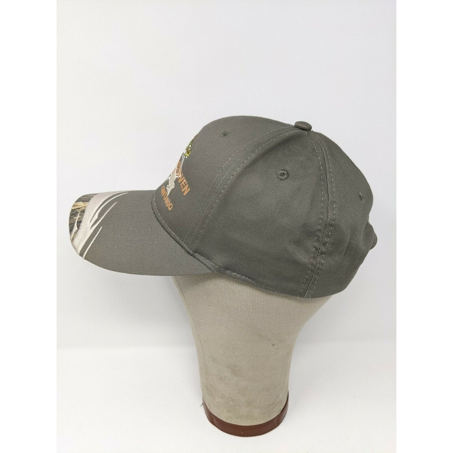 Cranes Lochaven Lodge Strapback Hat Adjustable Camo & Gray French River Ontario