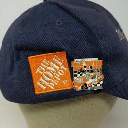 Tony Stewart Fan Club Snapback Hat W/ Vintage 1st Win 1999 Pin Blue