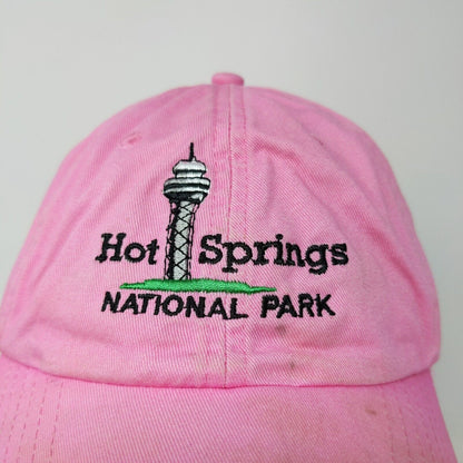 Hot Springs National Park Pink Strapback Baseball Hat Cap Adjustable Hook Loop