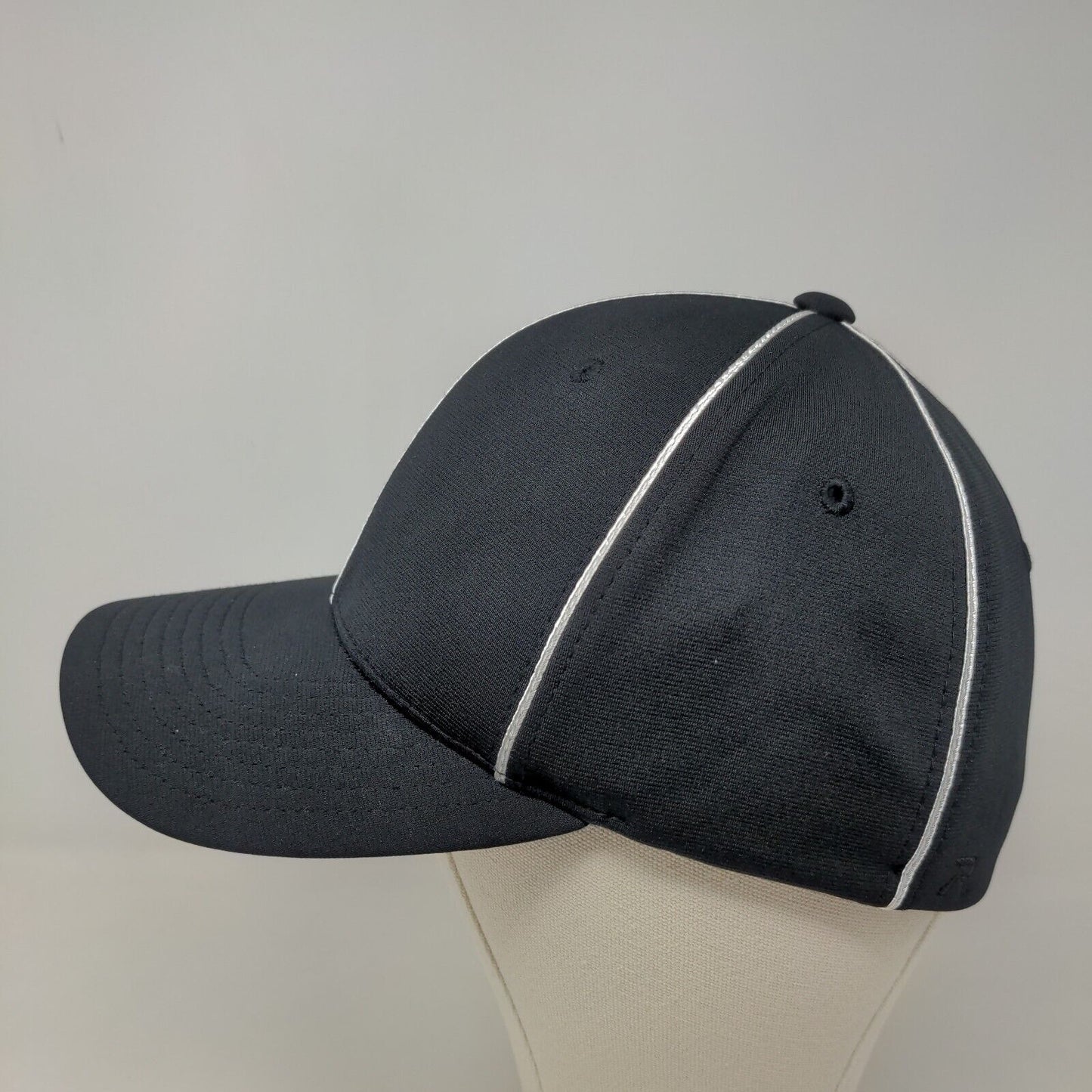 Richardson Men's Fitted Hat Black White Size S/M Blank Polyester Spandex