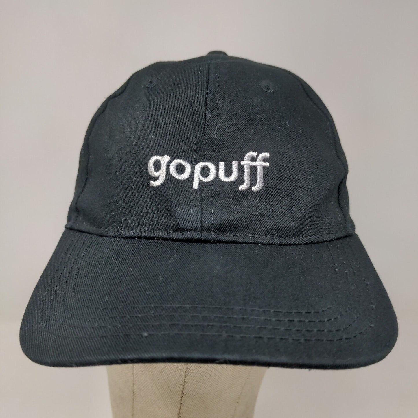 GoPuff Men's Slideback Hat Black Adjustable Embroidered Logo Delivery